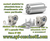 Riduttori allumino NTT con paraolio Viton bianco IP 69K e motori elettrici alluminio NTT e viti aisi 316L