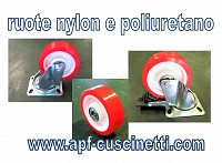 Ruote per carrelli. Ghisa\poliuretano Gomma -Nylon