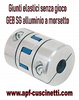 Giunti elastici GEB SG in alluminio piccole dimensioni, forati con morsetti di serraggio, mozzi B